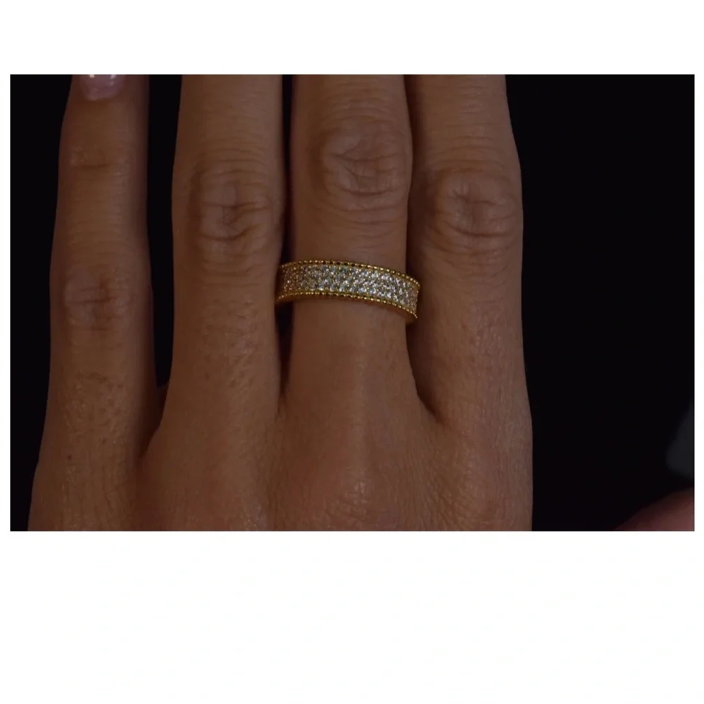 Shop Paige NY Micro Pave Gold Band - Size 6